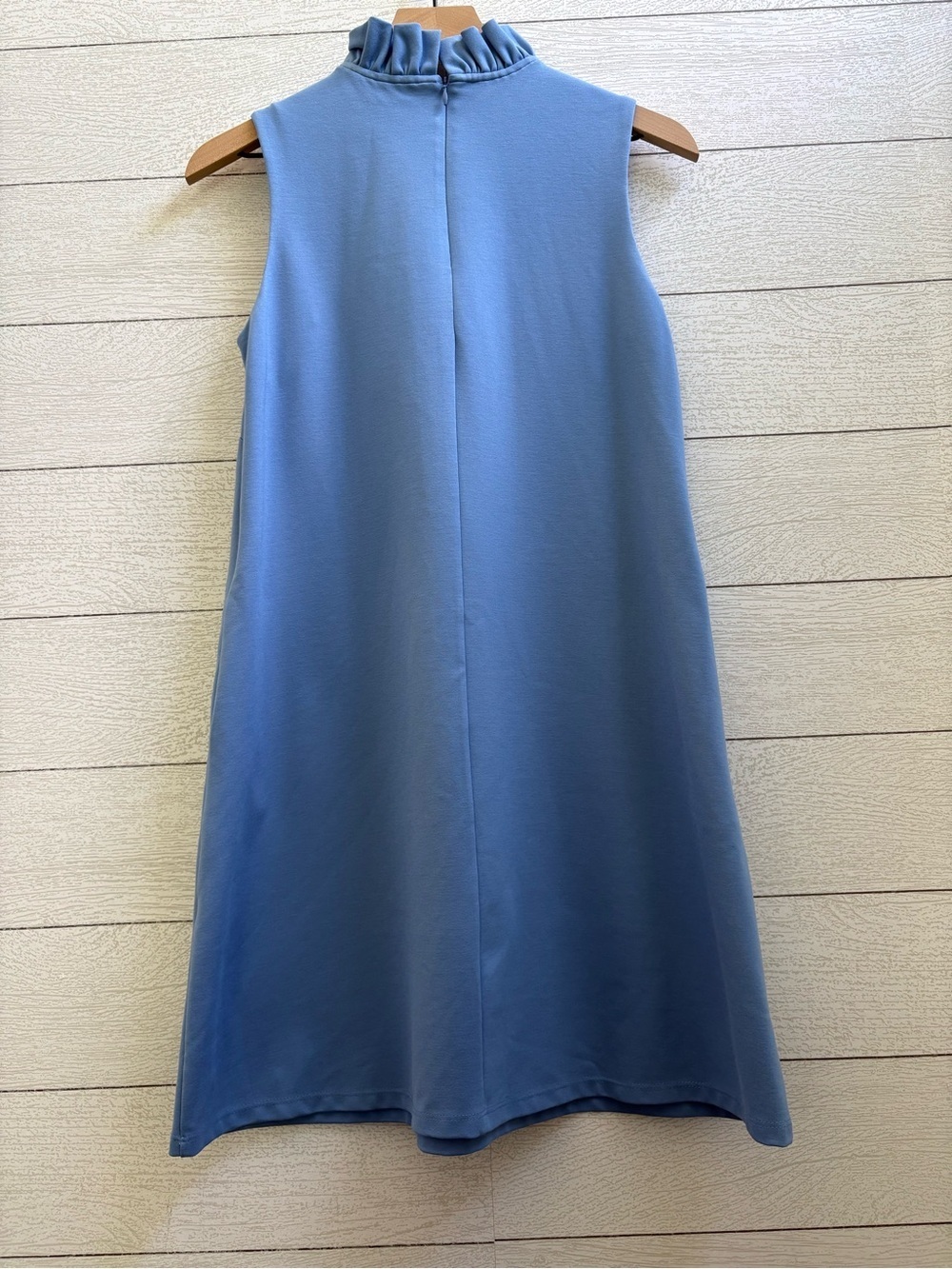 JUDE CONNALLY Avery Ruffle Neck Swing Dress Size Small Blue Coastal Preppy - Picture 3 of 8
